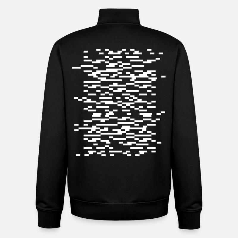 Glitch Waveframes Night Grid - Unisex Organic Zip Sweatshirt by Stanley/Stella - black