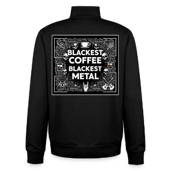 Blackest_Coffee_Blackest_Metal_02 - Unisex Organic Zip Sweatshirt von Stanley/Stella - Schwarz - Hinten - AI Model Male 185 light (185cm)