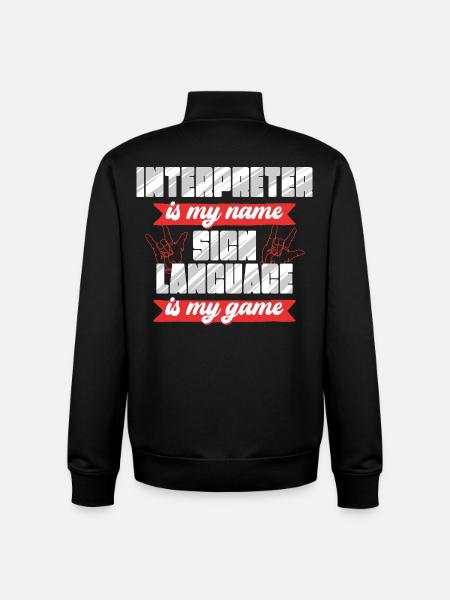 ASL Sign Language Interpreter Sign Language - Unisex Organic Zip Sweatshirt by Stanley/Stella - black