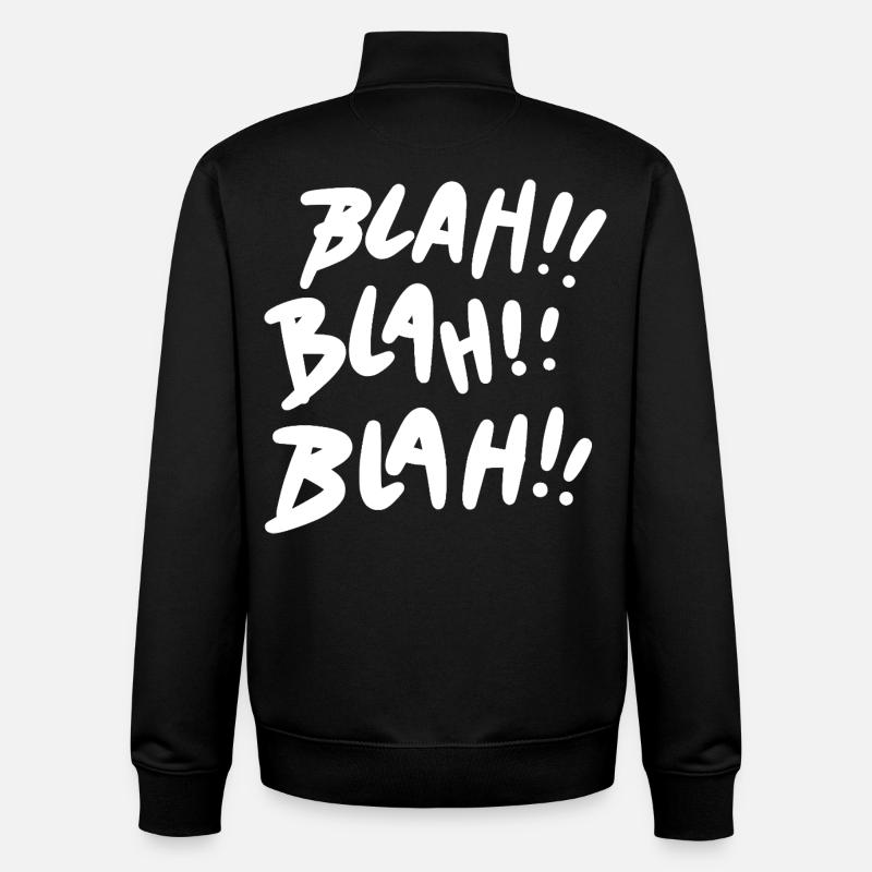 Bla Bla Bla Blanc - Sweat zippé unisexe en coton bio Stanley/Stella - noir