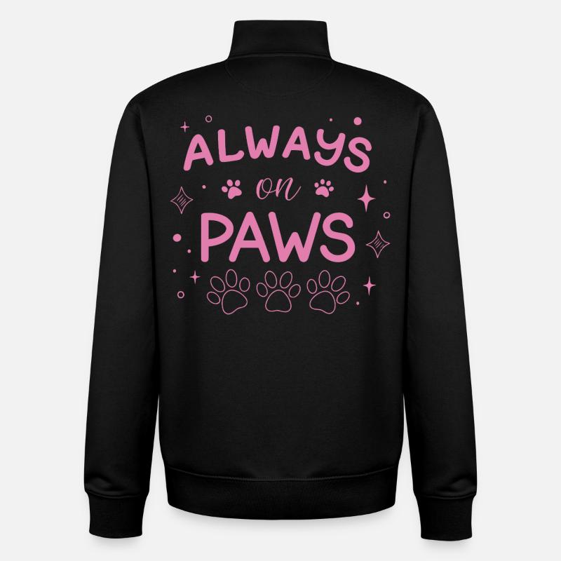 Always on Paws Rose - Sweat zippé unisexe en coton bio Stanley/Stella - noir