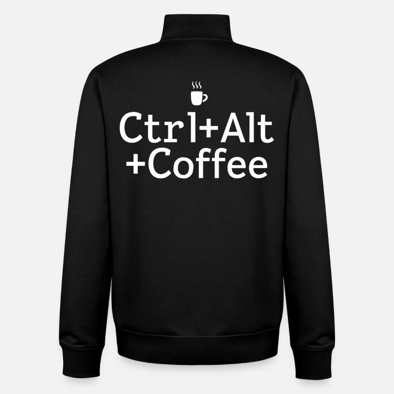 Kaffee-pause Ctrl-Alt-Café - Sweat zippé unisexe en coton bio Stanley/Stella - noir
