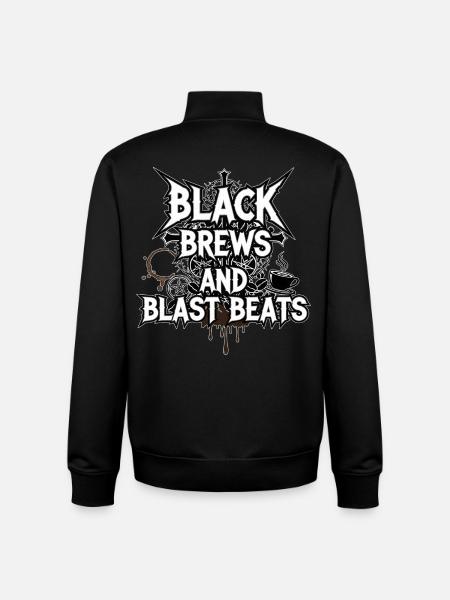 Black Brews et Blast Beats - Sweat zippé unisexe en coton bio Stanley/Stella - noir