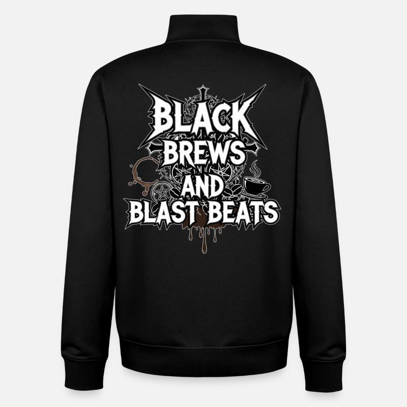 Black Brews and Blast Beats - Unisex Organic Zip Sweatshirt by Stanley/Stella - black