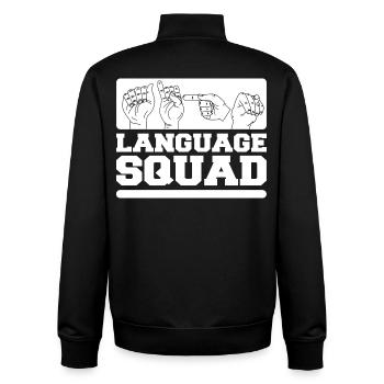 Interprète en langue des signes ASL - Sweat zippé unisexe en coton bio Stanley/Stella - noir - Dos - AI Model Male 185 light (185cm)