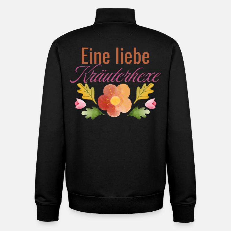 Conception d’herbes enchanteresse - Sweat zippé unisexe en coton bio Stanley/Stella - noir