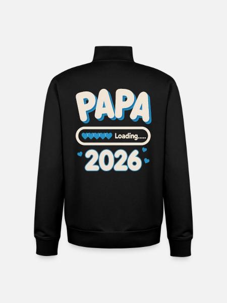 Papa Loading 2026 - Unisex Organic Zip Sweatshirt by Stanley/Stella - black