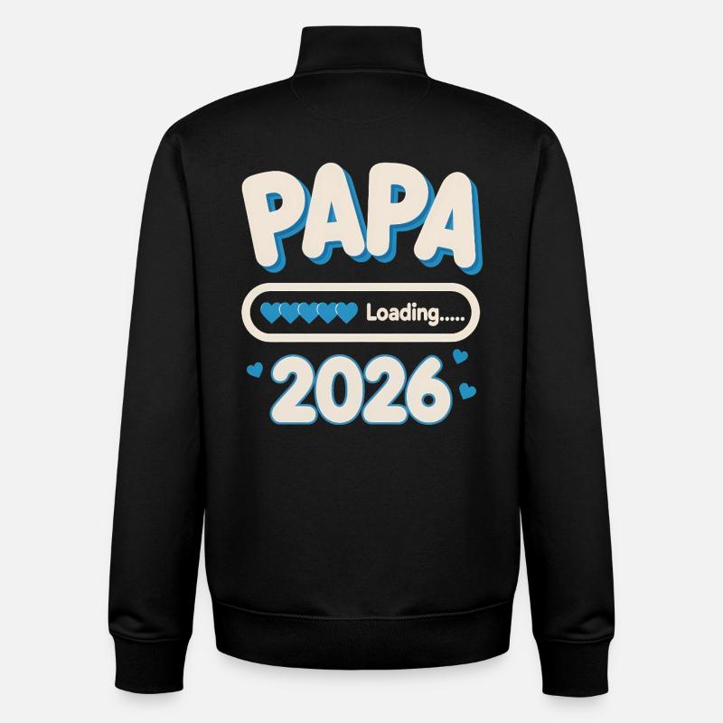 Papa Loading 2026 - Unisex Organic Zip Sweatshirt by Stanley/Stella - black