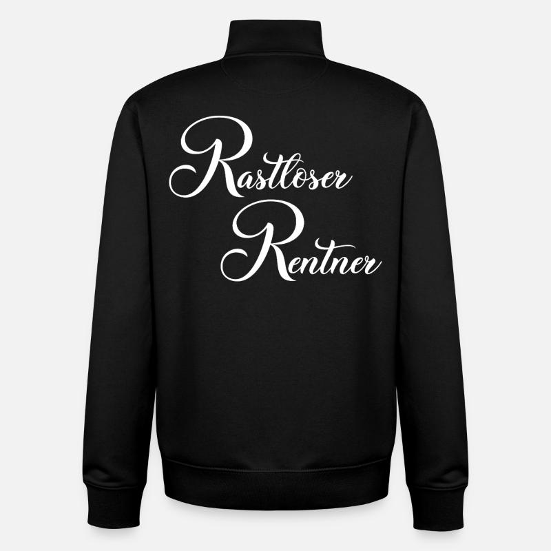 Lettrage de retraité agité - Sweat zippé unisexe en coton bio Stanley/Stella - noir