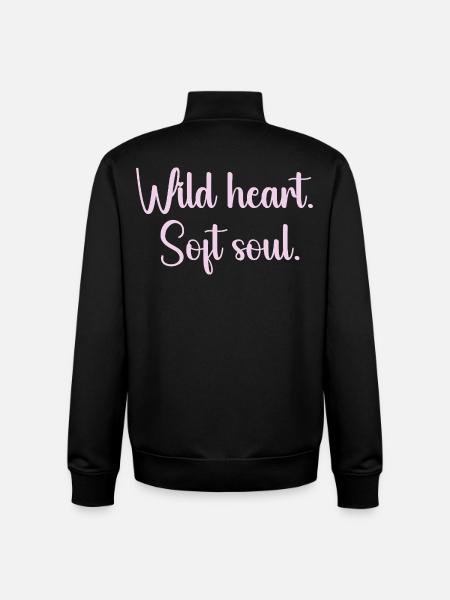 Wildes Herz Sanfte Seele - Unisex Organic Zip Sweatshirt von Stanley/Stella - Schwarz