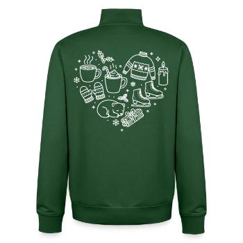 Cœur d’hiver - Sweat zippé unisexe en coton bio Stanley/Stella - vert bouteille - Dos - AI Model Male 185 dark (185cm)