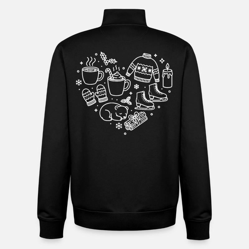 Winter Herz  - Unisex Organic Zip Sweatshirt von Stanley/Stella - Schwarz