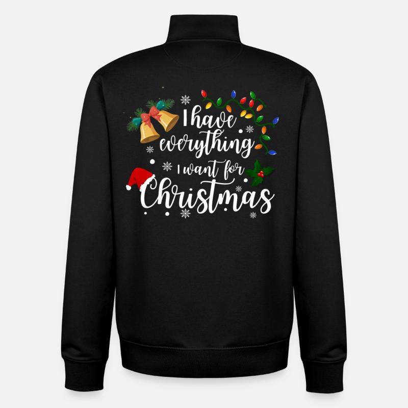 Chemise de Noël Couple Drôle - Sweat zippé unisexe en coton bio Stanley/Stella - noir