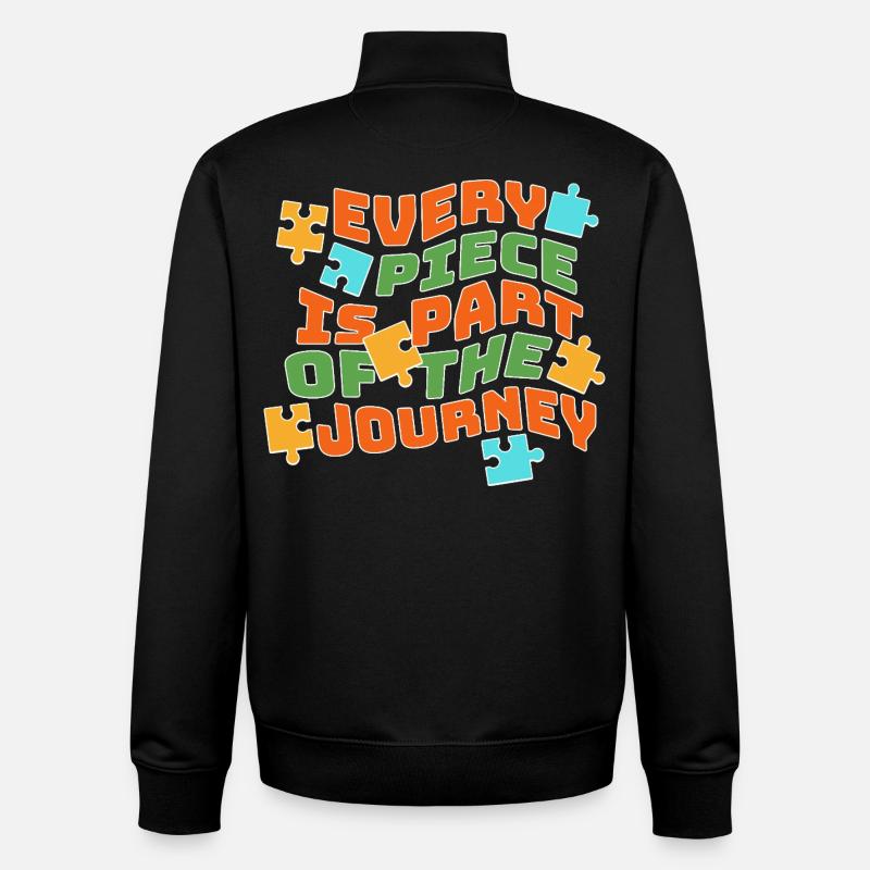 Autism Team: Strong Together - Unisex Organic Zip Sweatshirt by Stanley/Stella - black