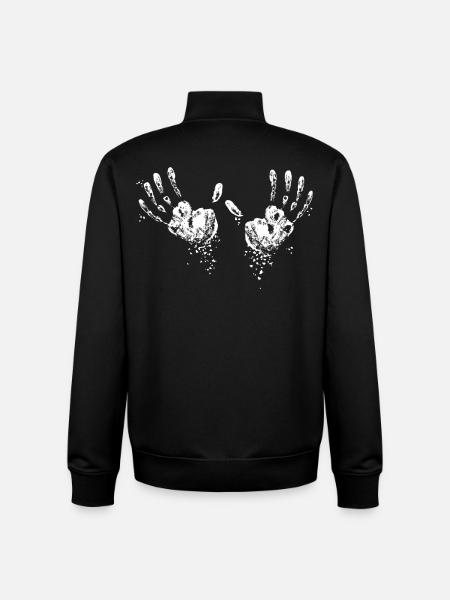 Chalk Handprint Chalk - Boulder / Climbing / Gym - Unisex Organic Zip Sweatshirt by Stanley/Stella - black