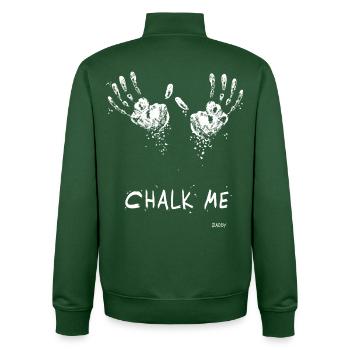 Handabdruck Chalk Me Daddy - Boulder/ Kletter soft - Unisex Organic Zip Sweatshirt von Stanley/Stella - Flaschengrün - Hinten - AI Model Male 185 dark (185cm)