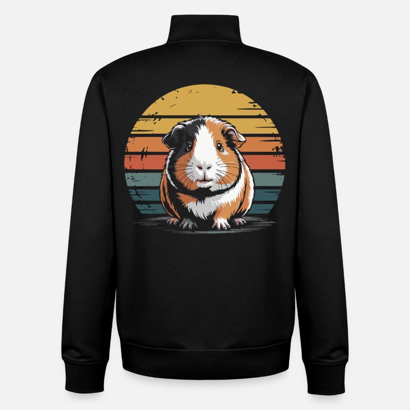 Cochon d’Inde, sucré - Sweat zippé unisexe en coton bio Stanley/Stella - noir