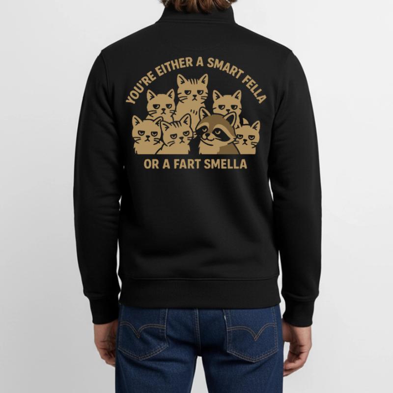 Du bist entweder ein schlauer Kerl oder ein Furzgeruch Meme Unisex Organic Zip Sweatshirt von Stanley/Stella