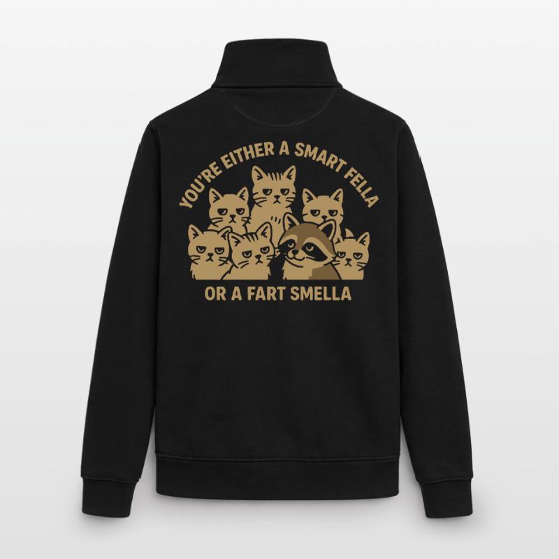 Du bist entweder ein schlauer Kerl oder ein Furzgeruch Meme Unisex Organic Zip Sweatshirt von Stanley/Stella