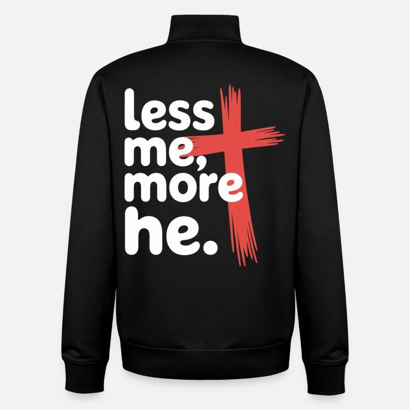 Moins moi plus Il Foi chrétienne - Sweat zippé unisexe en coton bio Stanley/Stella - noir