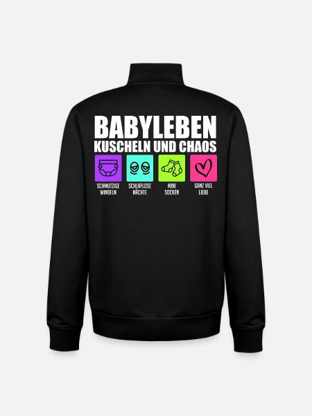 Werdende Mutter BABYLEBEN KUSCHELN UND CHAOS - Unisex Organic Zip Sweatshirt von Stanley/Stella - Schwarz