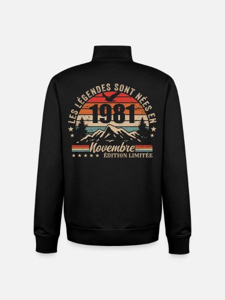 Awesome since November 1981 | November 1981 - Unisex Organic Zip Sweatshirt by Stanley/Stella - black