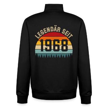 Legendär seit 1968 – Jahrgang 1968 - Unisex Organic Zip Sweatshirt von Stanley/Stella - Schwarz - Hinten - AI Model Male 185 light (185cm)
