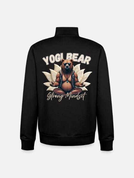 Yogi Bear – Strong Mindset | Spiritual Bear - Unisex Organic Zip Sweatshirt by Stanley/Stella - black