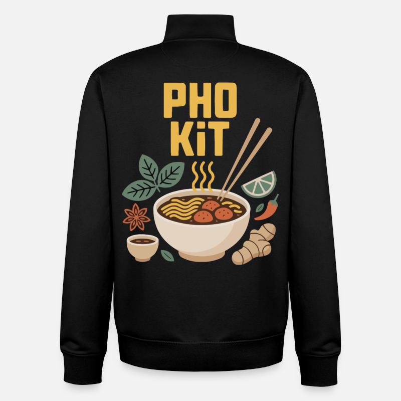 Mélange de kit Pho - Sweat zippé unisexe en coton bio Stanley/Stella - noir