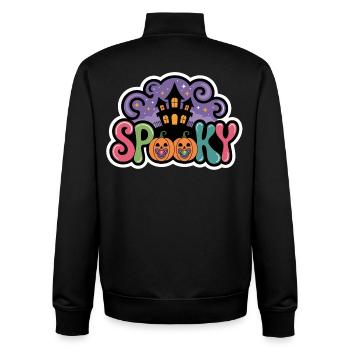 Spukschloss Halloween Kürbisse - Unisex Organic Zip Sweatshirt von Stanley/Stella - Schwarz - Hinten - AI Model Male 185 light (185cm)