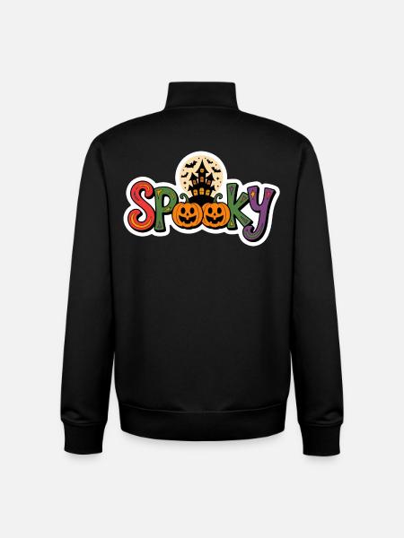 Spooky Halloween Pumpkin - Unisex Organic Zip Sweatshirt by Stanley/Stella - black