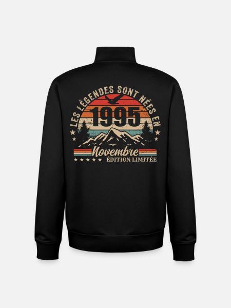 Awesome since November 1995 | November 1995 - Unisex Organic Zip Sweatshirt by Stanley/Stella - black