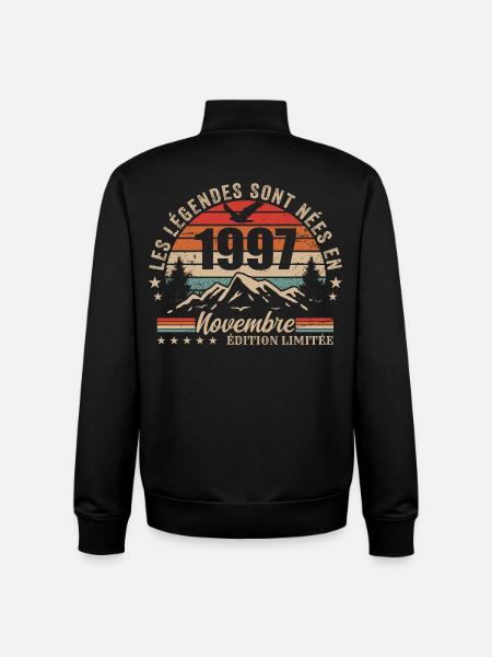 Awesome since November 1997 | November 1997 - Unisex Organic Zip Sweatshirt by Stanley/Stella - black
