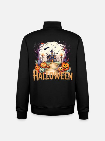 Halloween Laternenpfad zur Spukvilla - Unisex Organic Zip Sweatshirt von Stanley/Stella - Schwarz