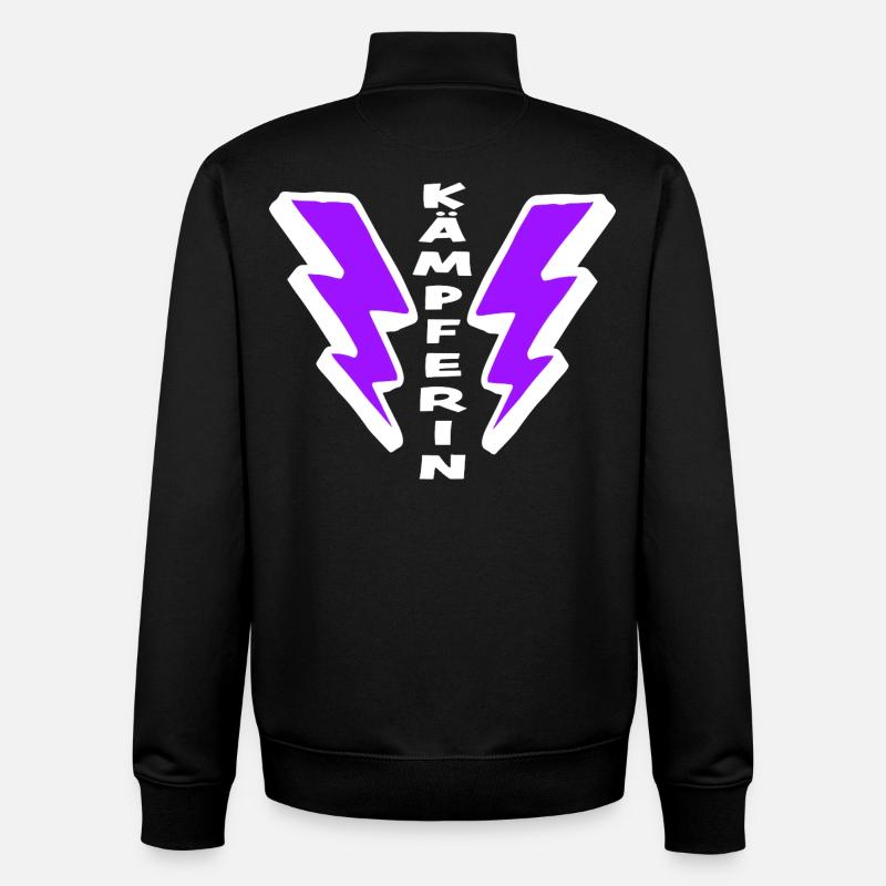 Cadeau spécial pour les filles : FIGHTER - Sweat zippé unisexe en coton bio Stanley/Stella - noir