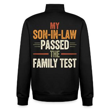 Mother In Law Funny Father In Law - Unisex Organic Zip Sweatshirt by Stanley/Stella - black - Back - AI Model Male 185 light (185cm)