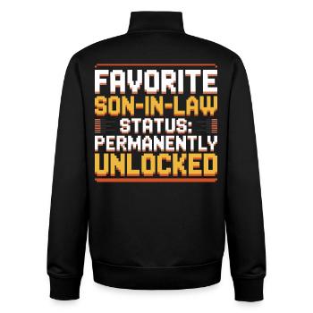 Mother In Law Retro Funny Father In Law - Unisex Organic Zip Sweatshirt by Stanley/Stella - black - Back - AI Model Male 185 light (185cm)