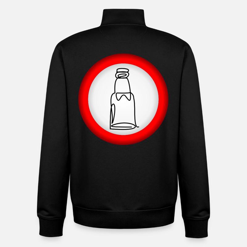 INTERDIRE LA BOUTEILLE DE BIÈRE - Sweat zippé unisexe en coton bio Stanley/Stella - noir