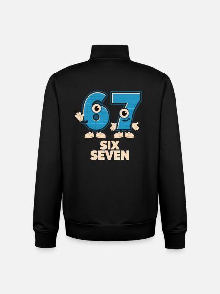 6 7 Seks Syv Meme – Aura Points Kids Gaming - Unisex genser med glidelås i økologisk bomull Stanley/Stella - svart