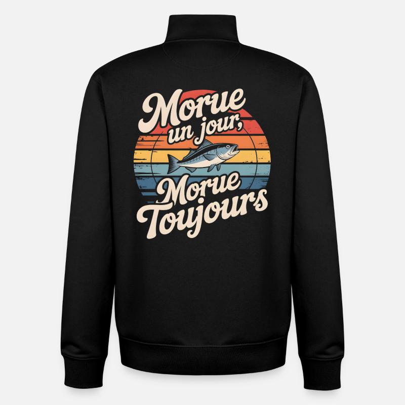 Once cod Cod - Unisex Organic Zip Sweatshirt by Stanley/Stella - black