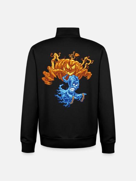 🎃Haunted Pumpkin Ghost Hunter 👻 - Unisex Organic Zip Sweatshirt by Stanley/Stella - black
