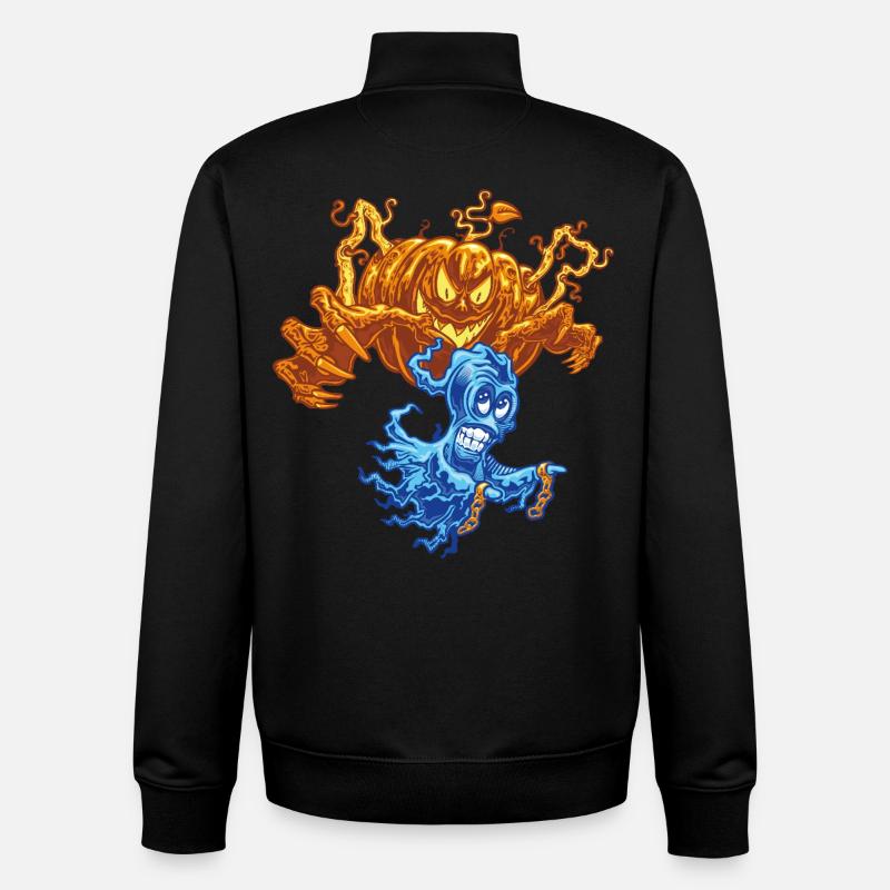 🎃Haunted Pumpkin Ghost Hunter 👻 - Sweat zippé unisexe en coton bio Stanley/Stella - noir