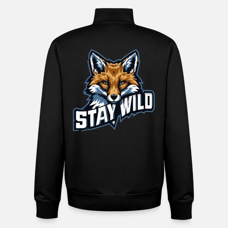 STAY WILD – Motif Nature & Aventure - Sweat zippé unisexe en coton bio Stanley/Stella - noir