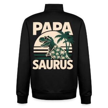 Papa Saurus Rex Dinosaurier Vatertag Geschenk - Unisex Organic Zip Sweatshirt von Stanley/Stella - Schwarz - Hinten - AI Model Male 185 light (185cm)