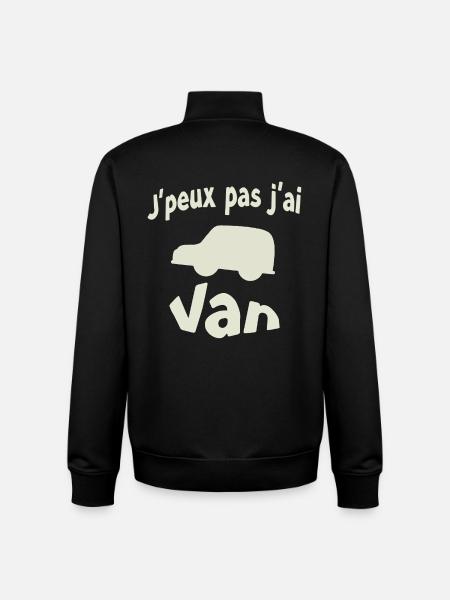 J'peux pas j'ai Van - Sweat zippé unisexe en coton bio Stanley/Stella - noir