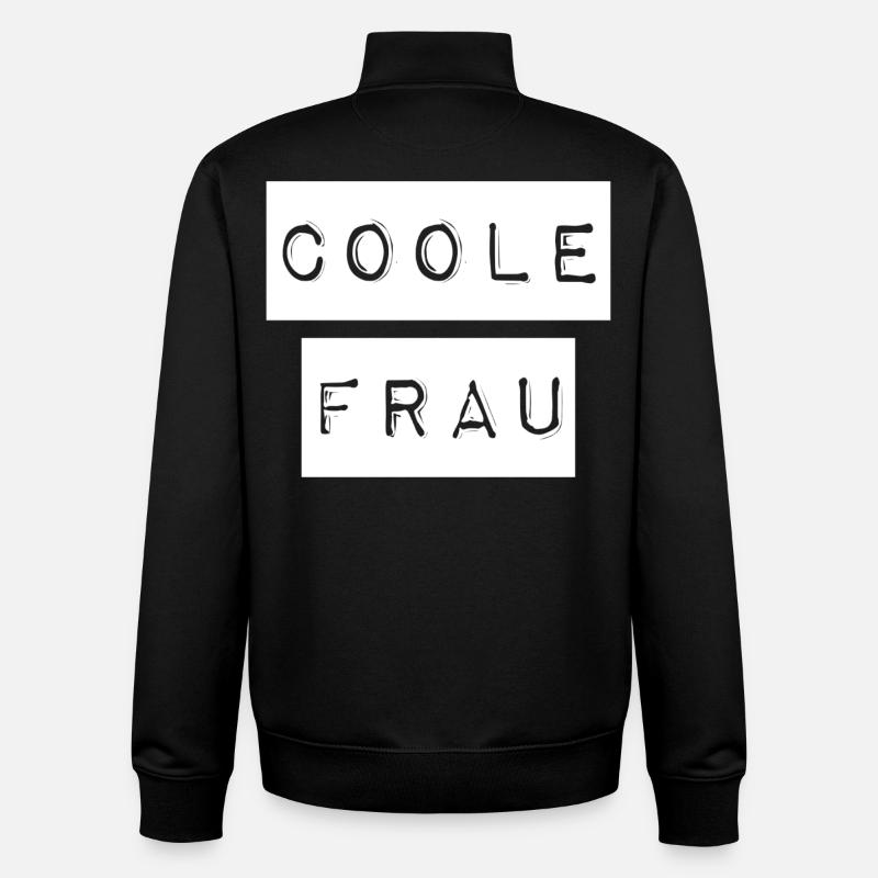 So sieht ein coole Frau aus - Unisex Organic Zip Sweatshirt von Stanley/Stella - Schwarz