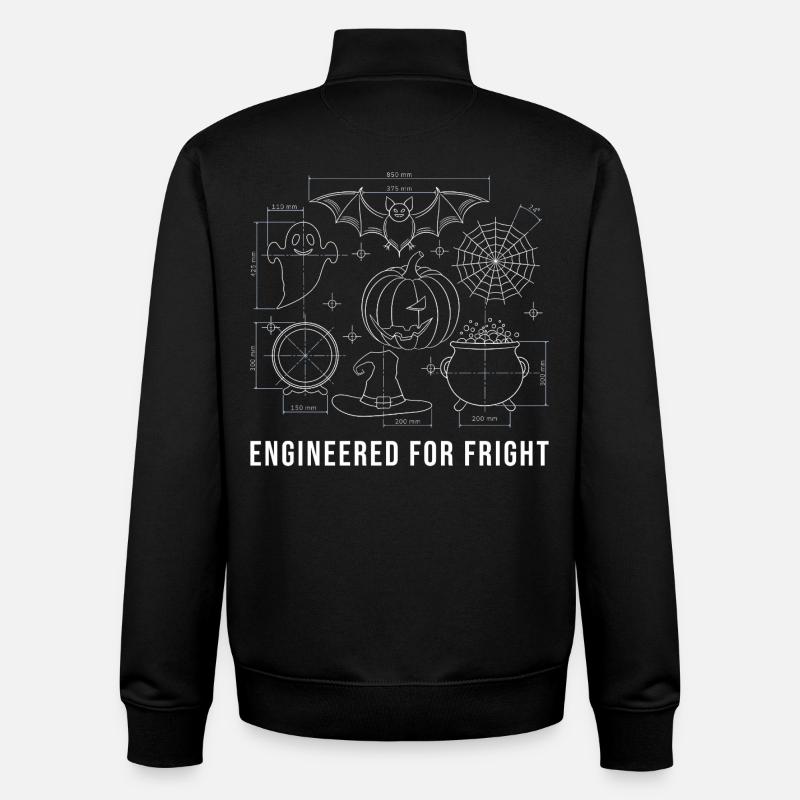 T-shirt d’Halloween drôle d’ingénieur - Sweat zippé unisexe en coton bio Stanley/Stella - noir