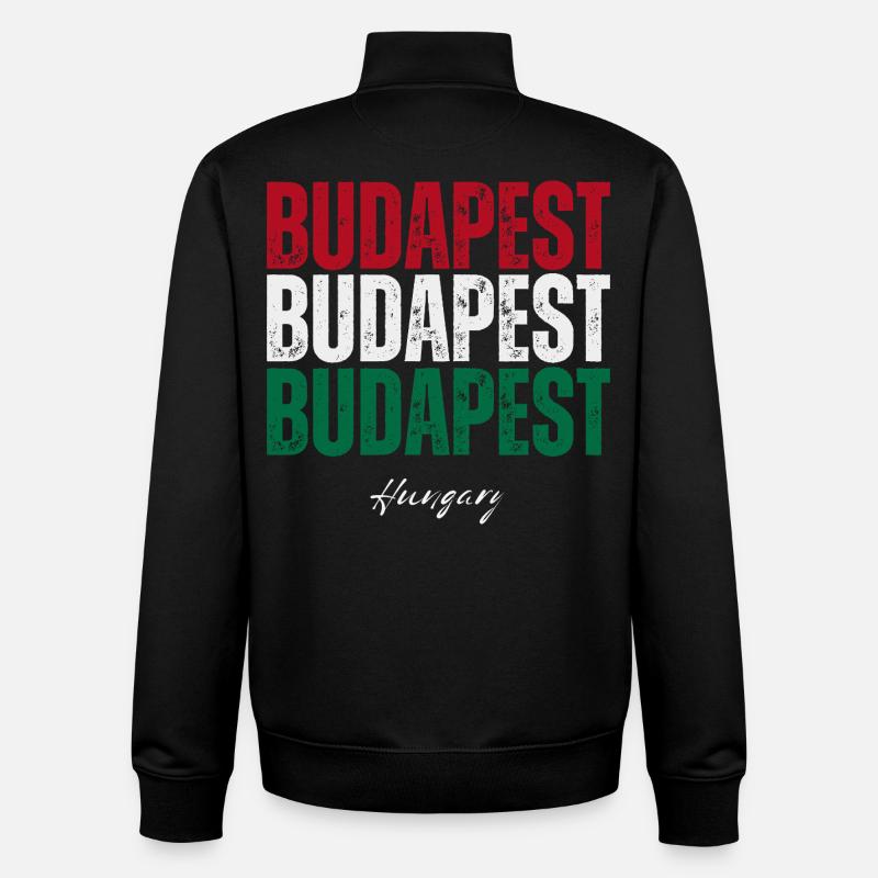 Budapest, Hungary, Hungarian pride - Unisex Organic Zip Sweatshirt by Stanley/Stella - black