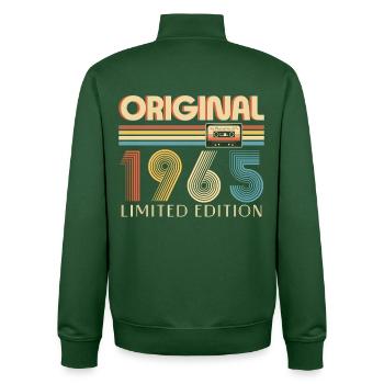 60th birthday 60 years original 1965 - Unisex Organic Zip Sweatshirt by Stanley/Stella - bottle green - Back - AI Model Male 185 dark (185cm)