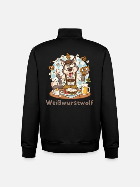 Weißwurst grinder Kochheld Bavarian - Unisex Organic Zip Sweatshirt by Stanley/Stella - black